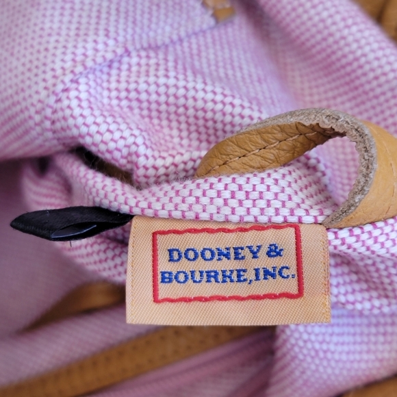 Dooney & Bourke Vintage Samba Logo Lock Sac Keyring Leather Tan Hobo Bag - Picture 10 of 15